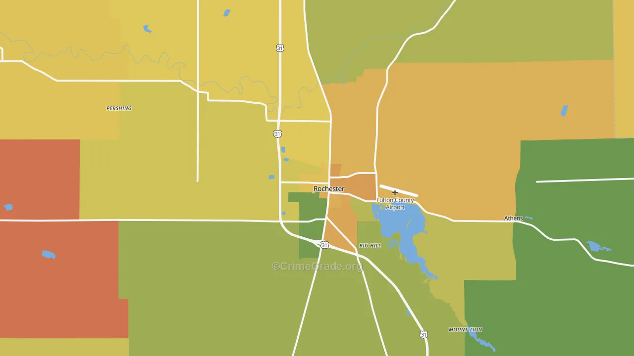 Rochester, IN Map of Murder Rates