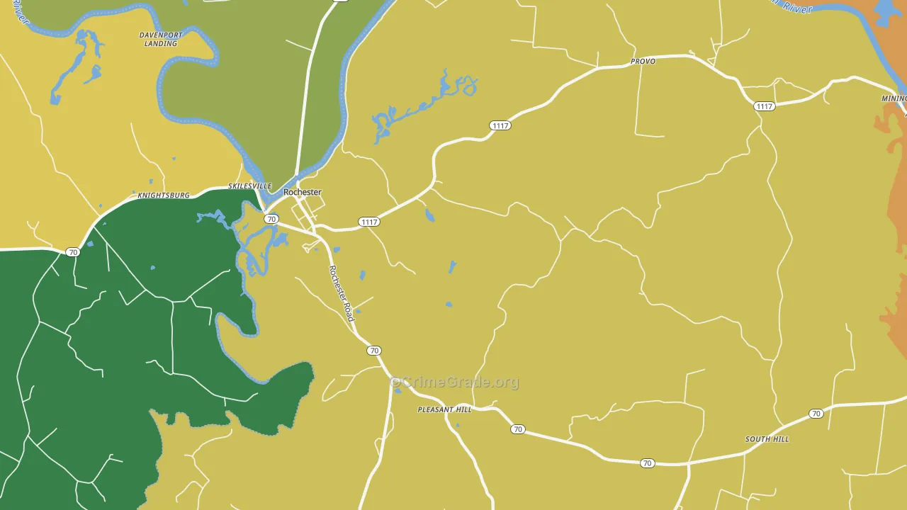 Rochester, KY Map of Murder Rates