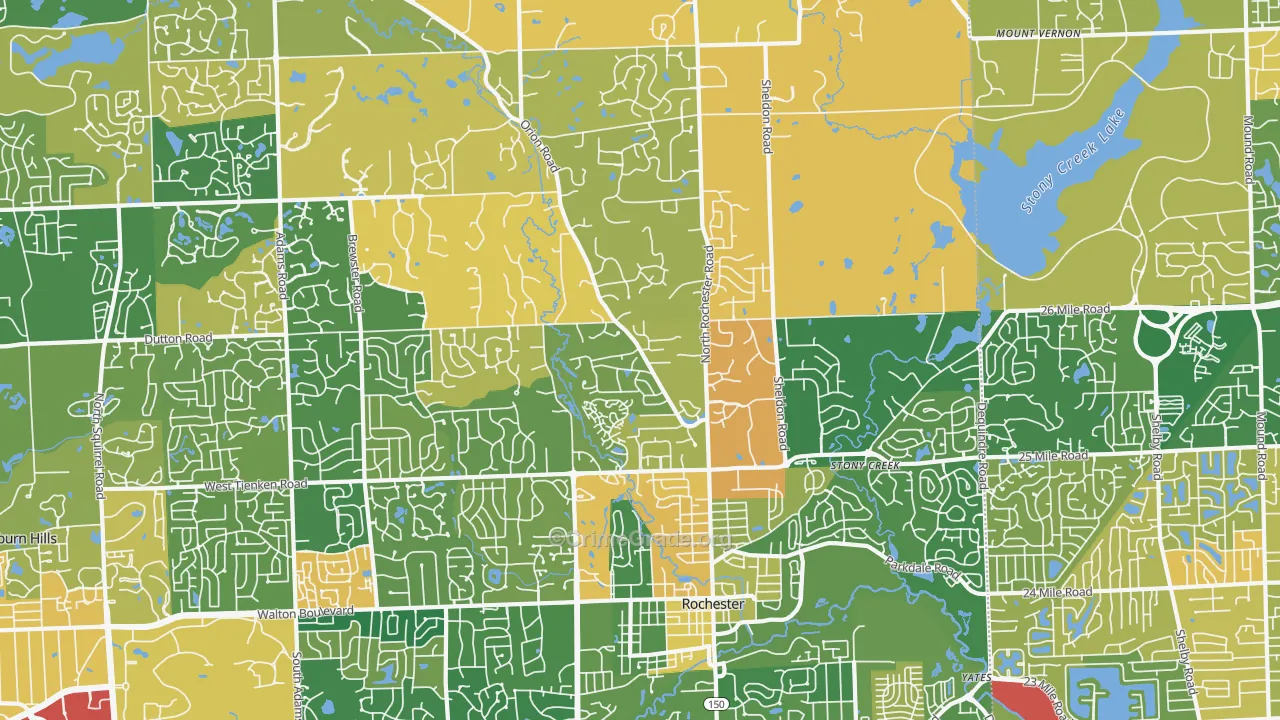 Rochester, MI Map of Murder Rates