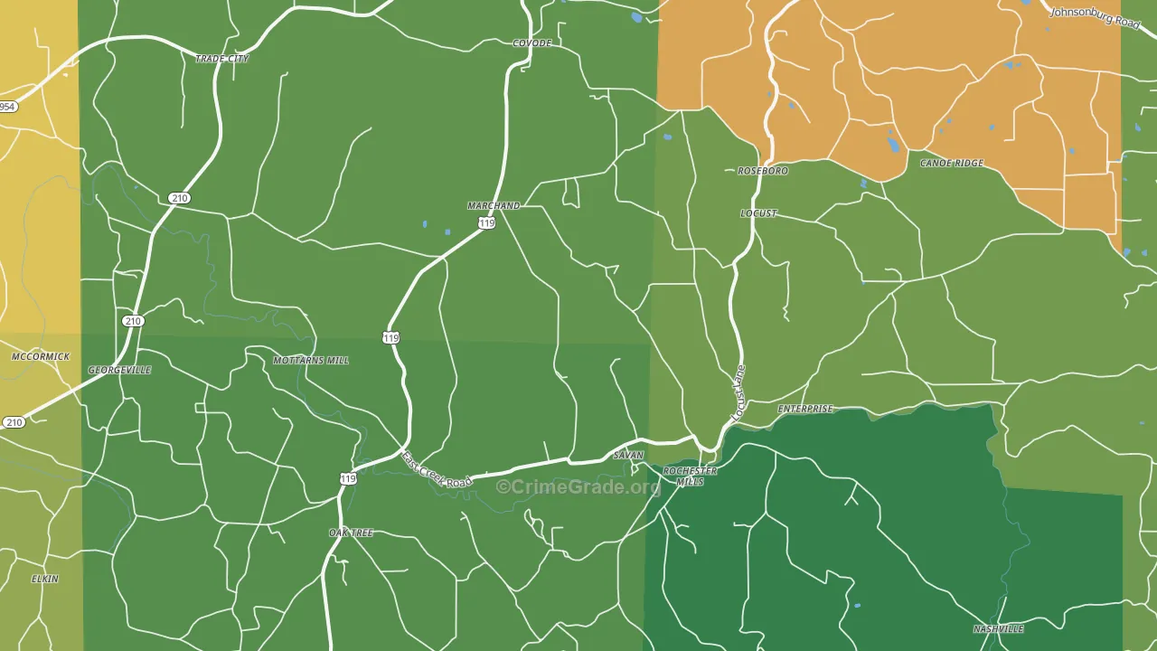 Rochester Mills, PA Map of Murder Rates