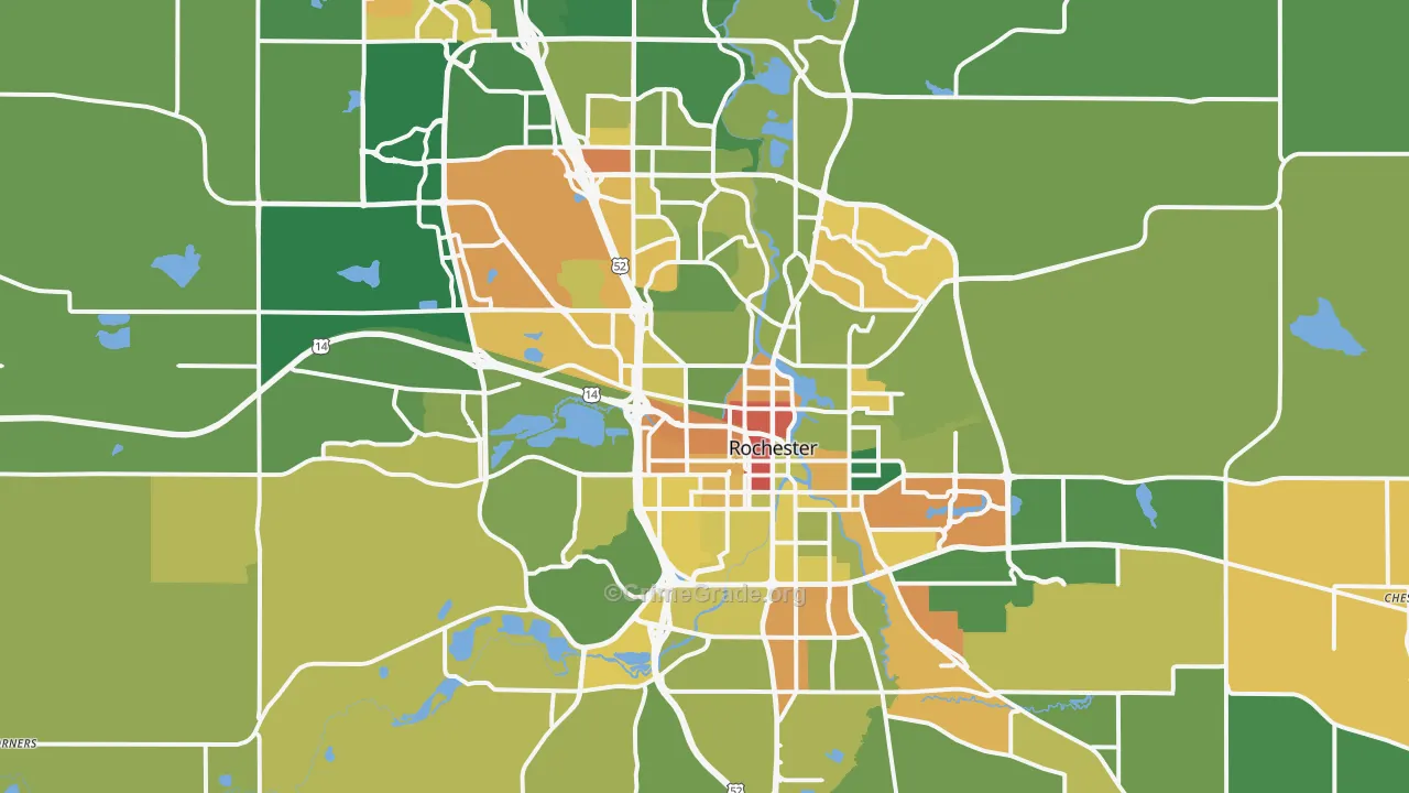 Rochester, MN Map of Murder Rates