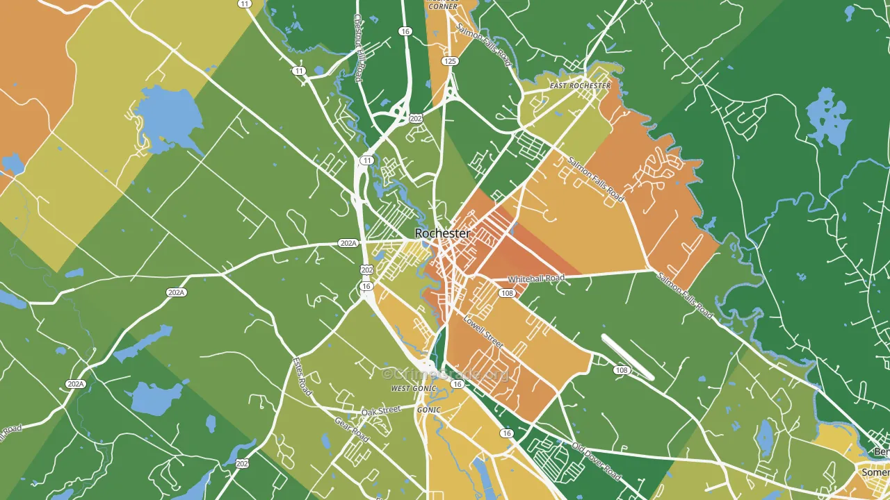 Rochester, NH Map of Murder Rates