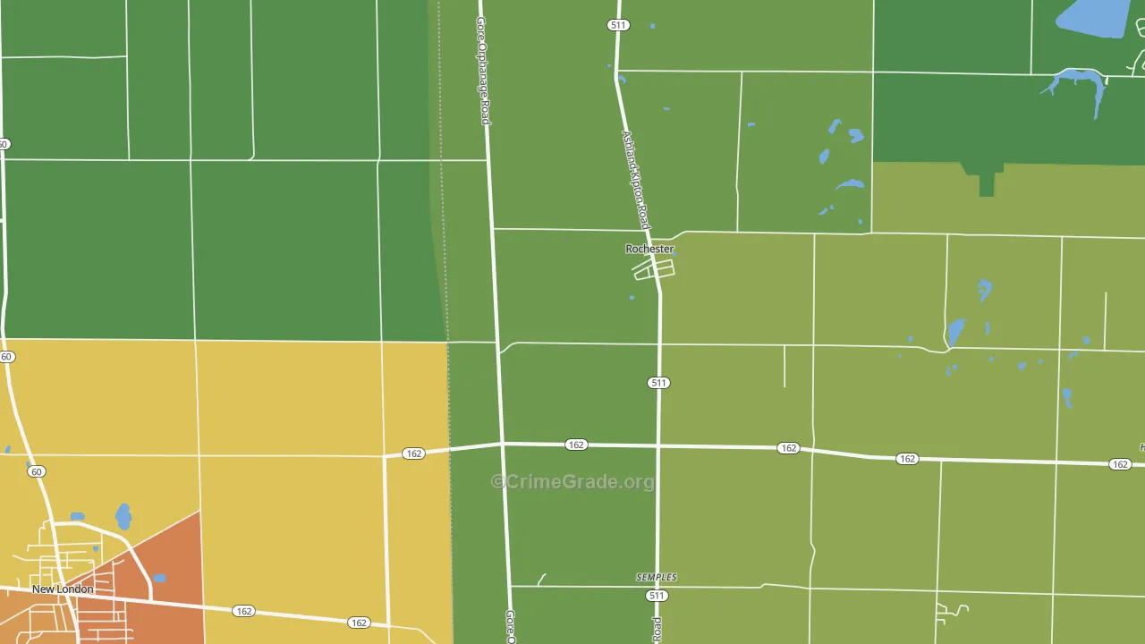 Rochester, OH Map of Murder Rates