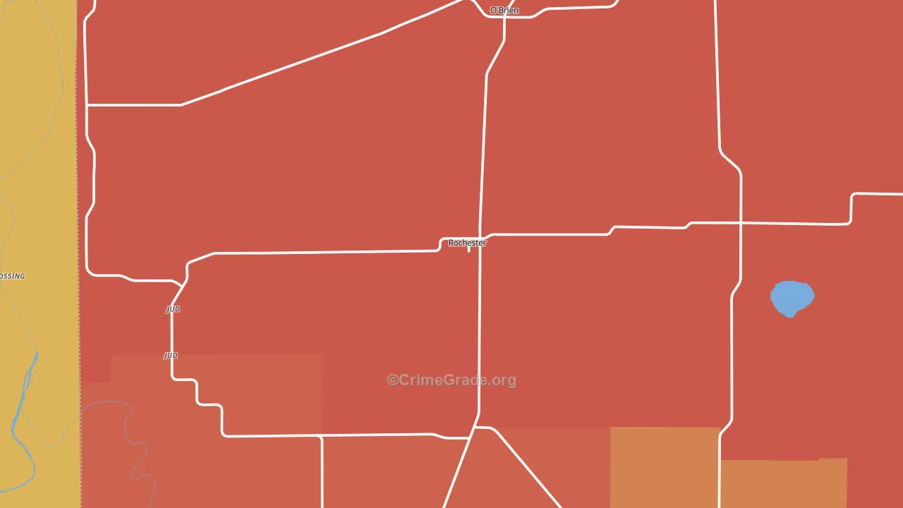 Rochester, TX Map of Murder Rates