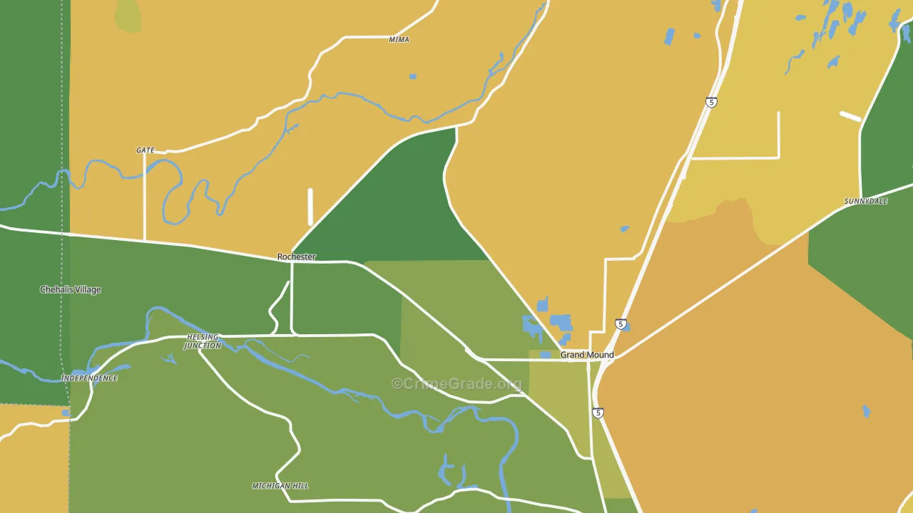 Rochester, WA Map of Murder Rates
