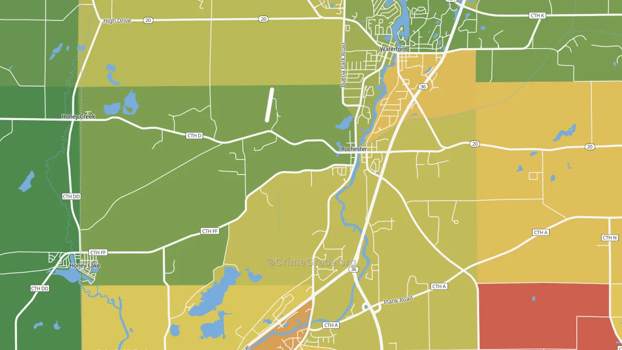 Rochester, WI Map of Murder Rates