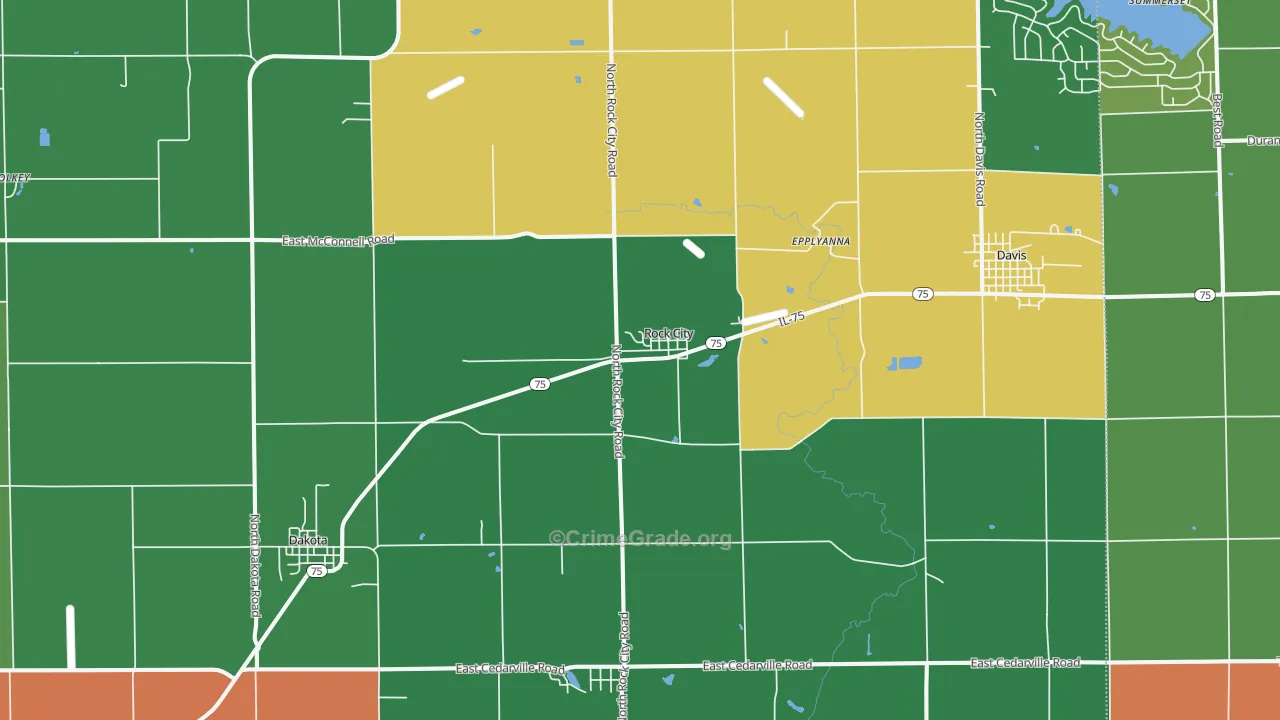 Rock City, IL Map of Murder Rates