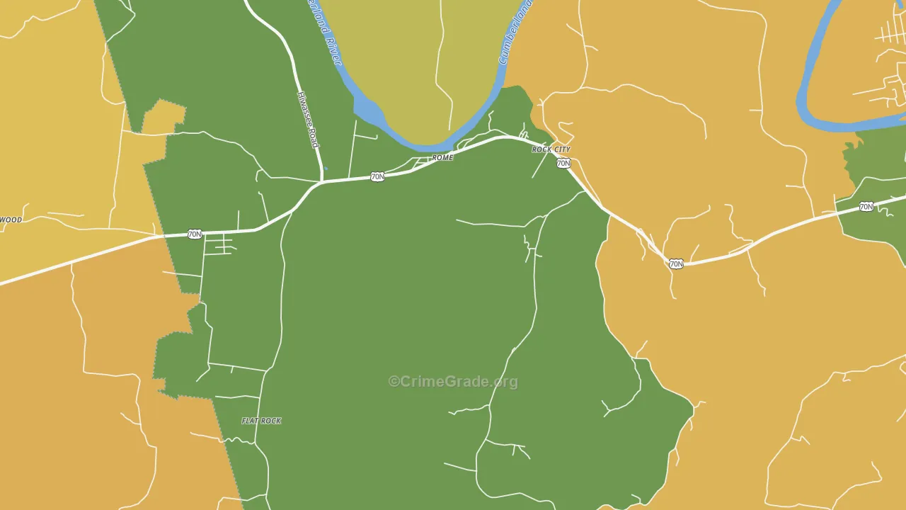 Rock City, TN Map of Murder Rates