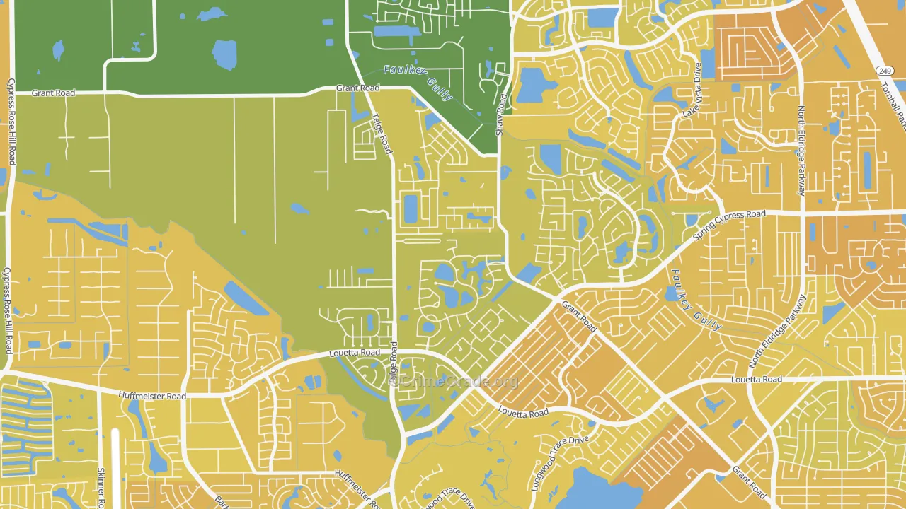 Rock Creek, Cypress, TX Map of Murder Rates