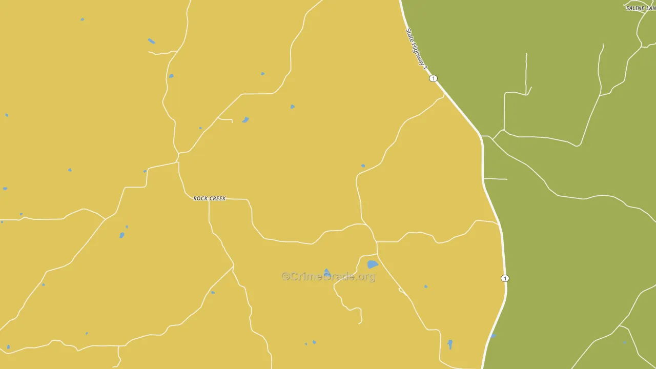 Rock Creek, IL Map of Murder Rates