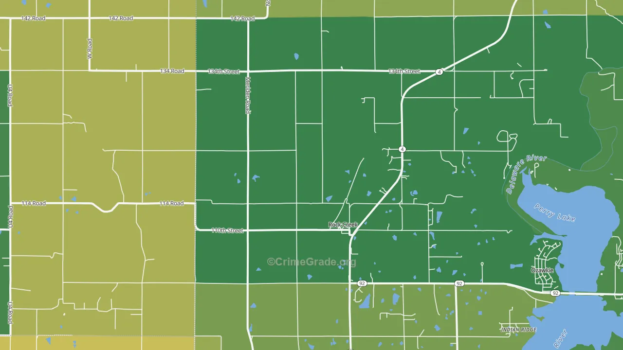 Rock Creek, KS Map of Murder Rates