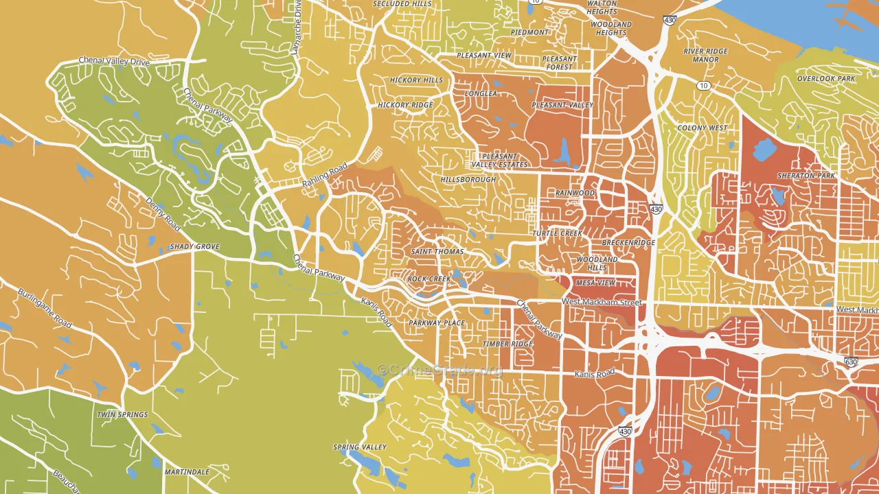 Rock Creek, Little Rock, AR Map of Murder Rates