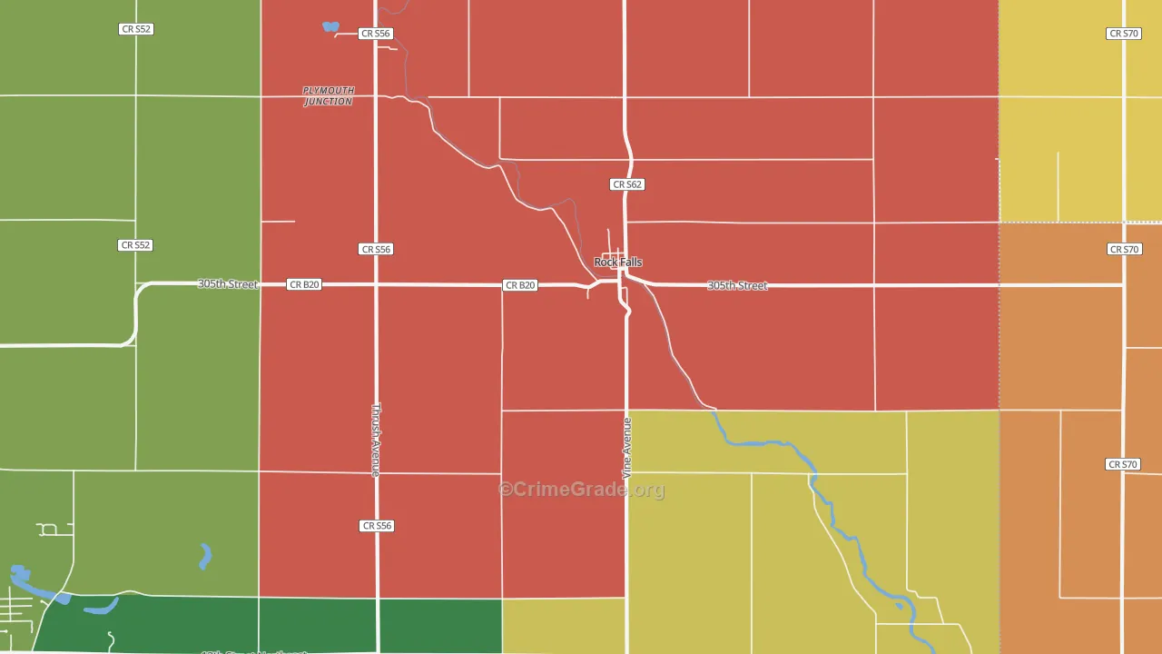 Rock Falls, IA Map of Murder Rates