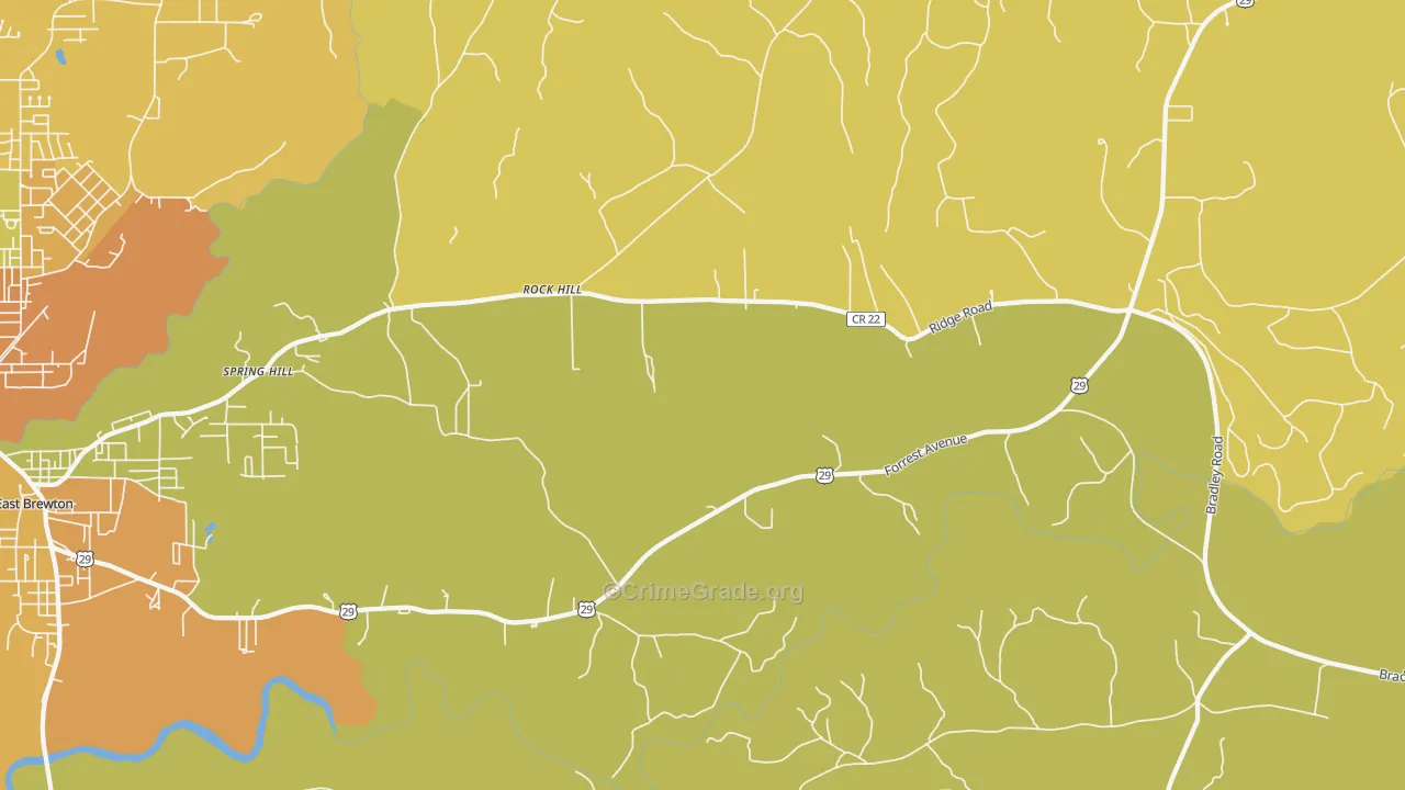 Rock Hill, AL Map of Murder Rates