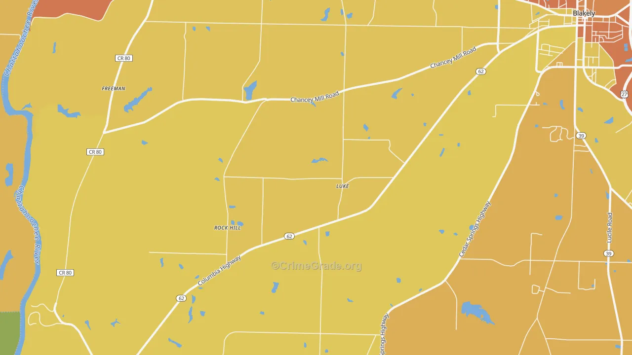 Rock Hill, GA Map of Murder Rates