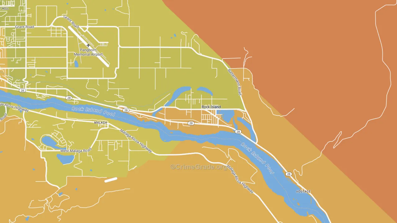 Rock Island, WA Map of Murder Rates