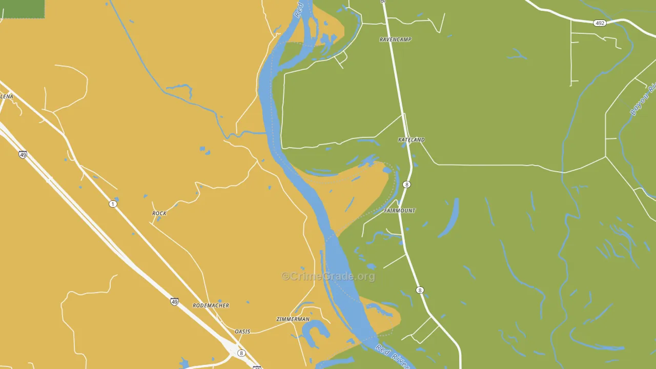 Rock, LA Map of Murder Rates