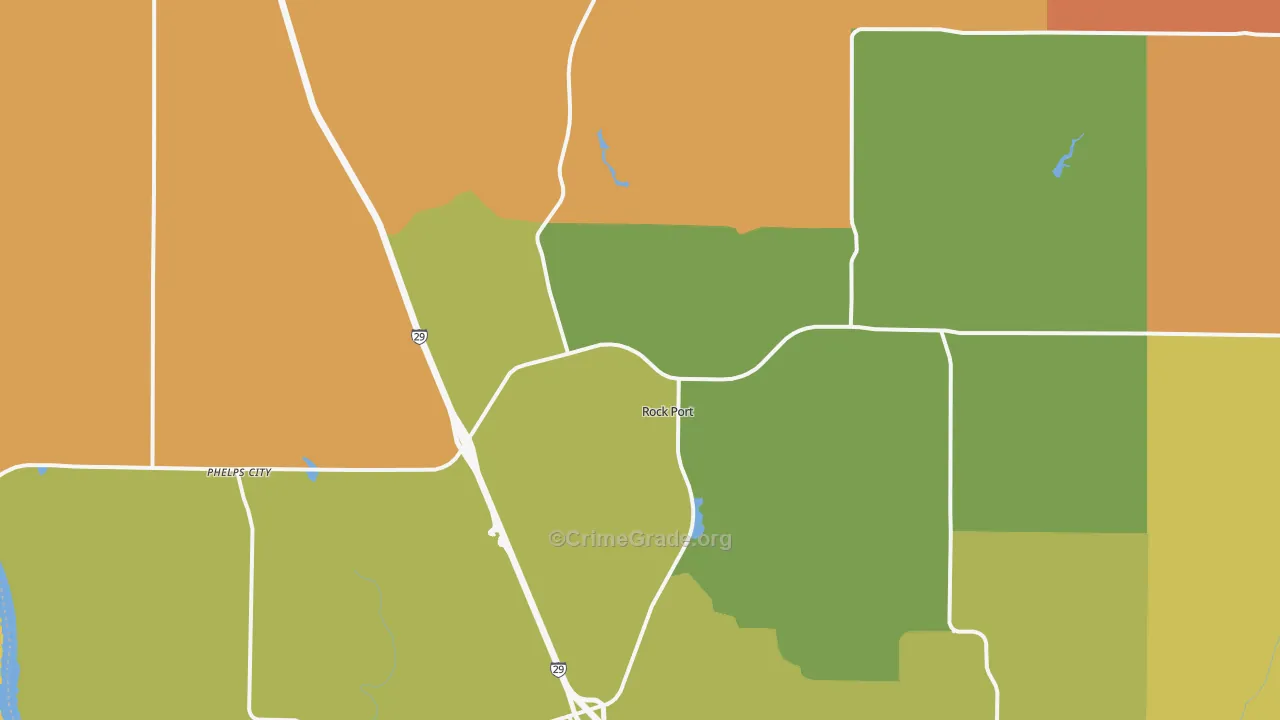 Rock Port, MO Map of Murder Rates