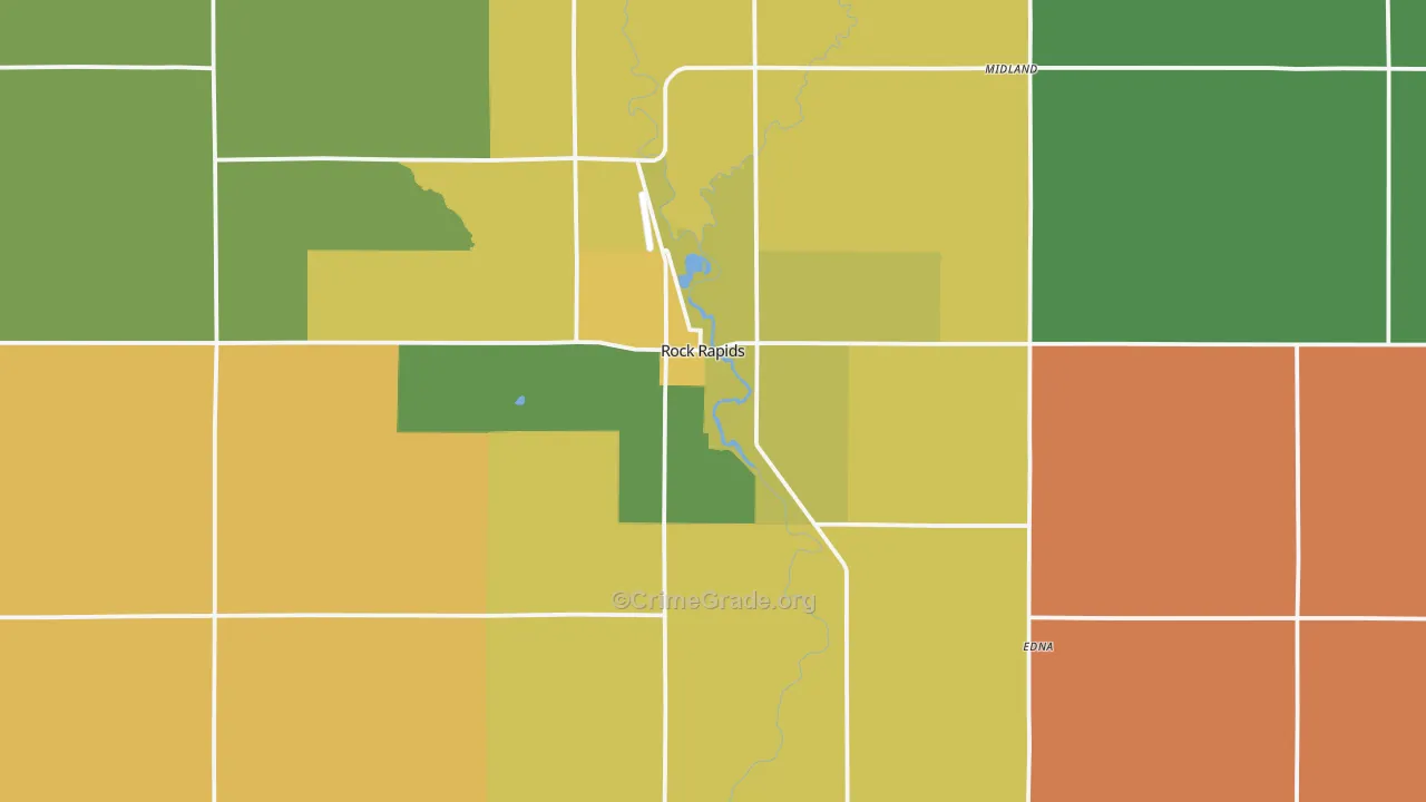 Rock Rapids, IA Map of Murder Rates