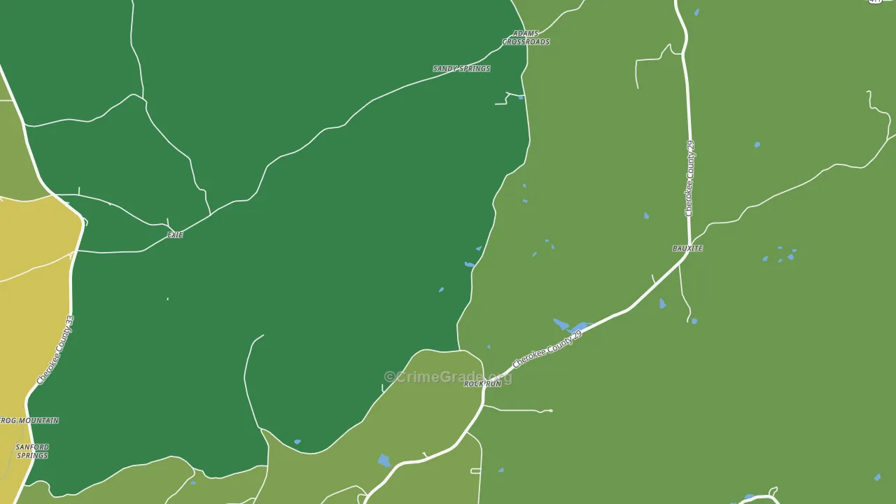Rock Run, AL Map of Murder Rates