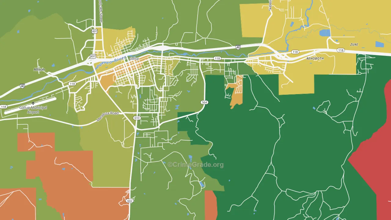 Rock Springs, NM Map of Murder Rates