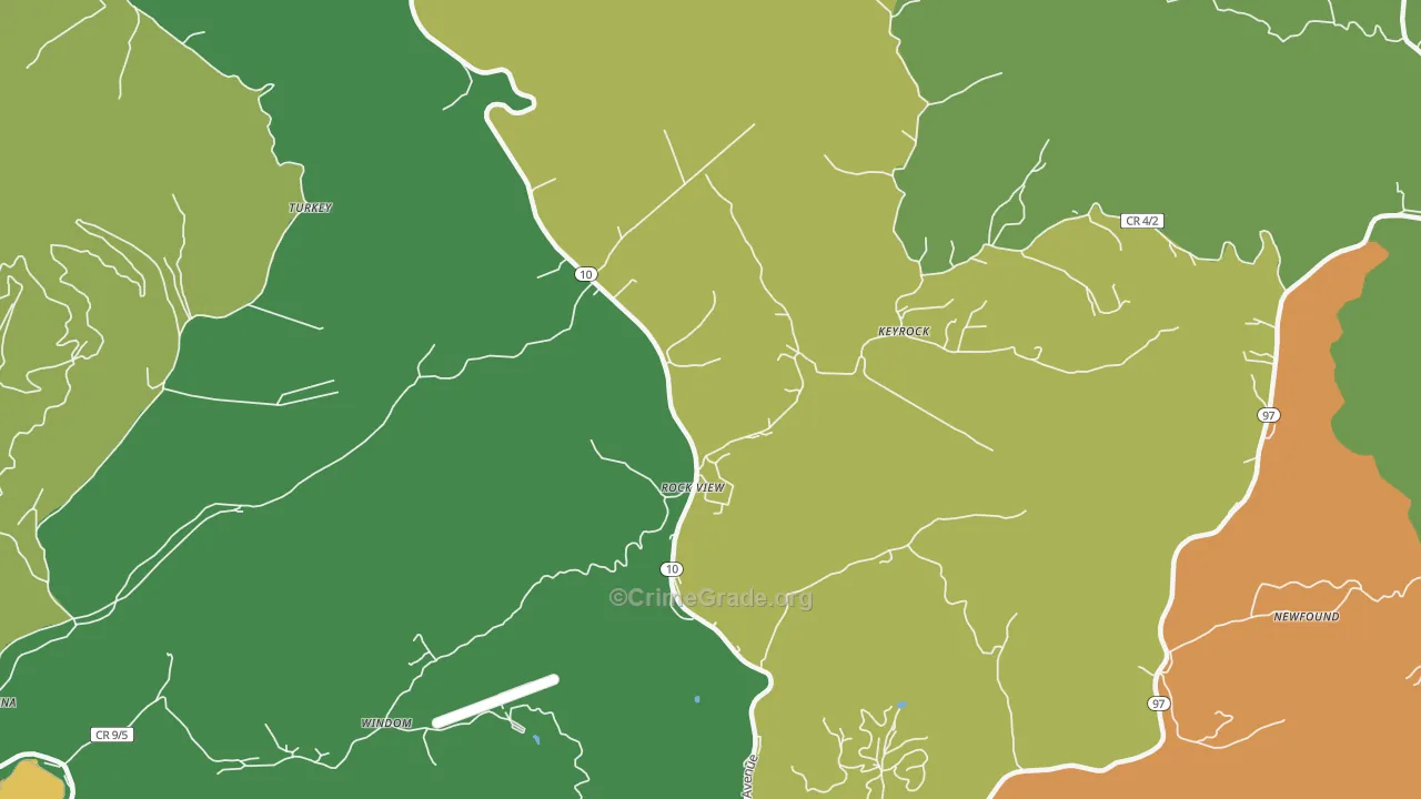 Rock View, WV Map of Murder Rates