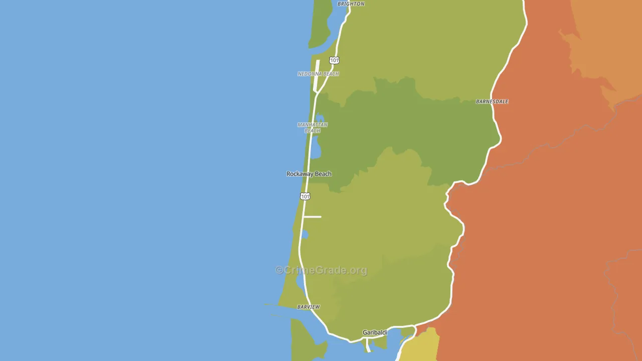 Rockaway Beach, OR Map of Murder Rates