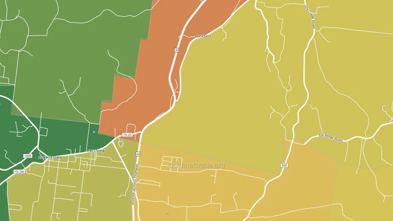 Rockdale, TN Map of Murder Rates