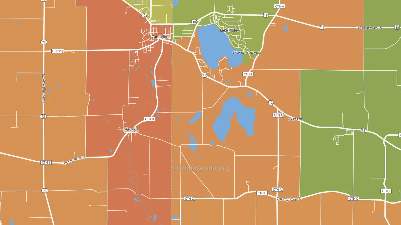 Rockdale, WI Map of Murder Rates