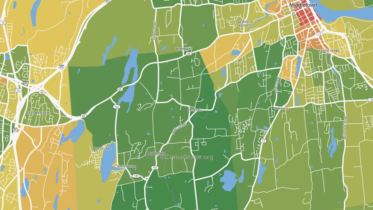 Rockfall, CT Map of Murder Rates