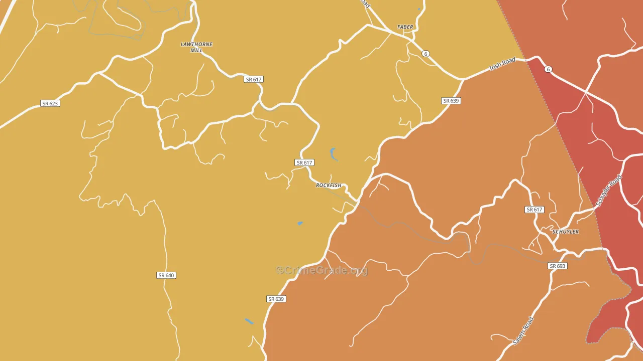 Rockfish, VA Map of Murder Rates