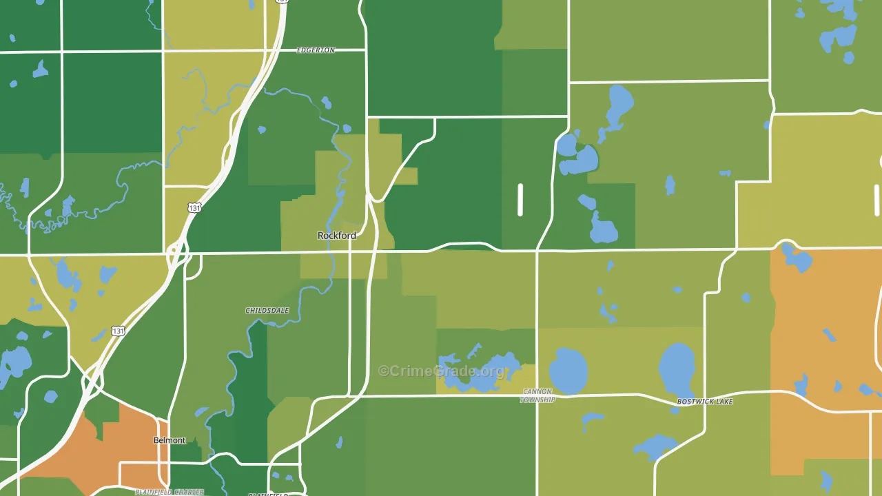 Rockford, MI Map of Murder Rates