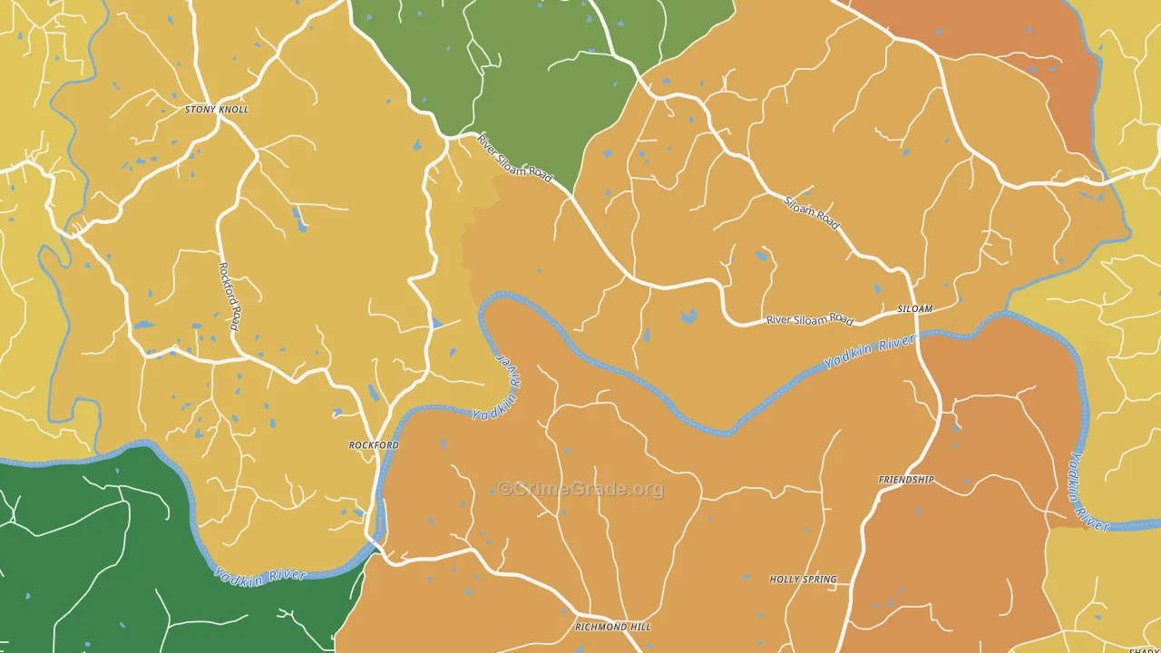 Rockford, NC Map of Murder Rates