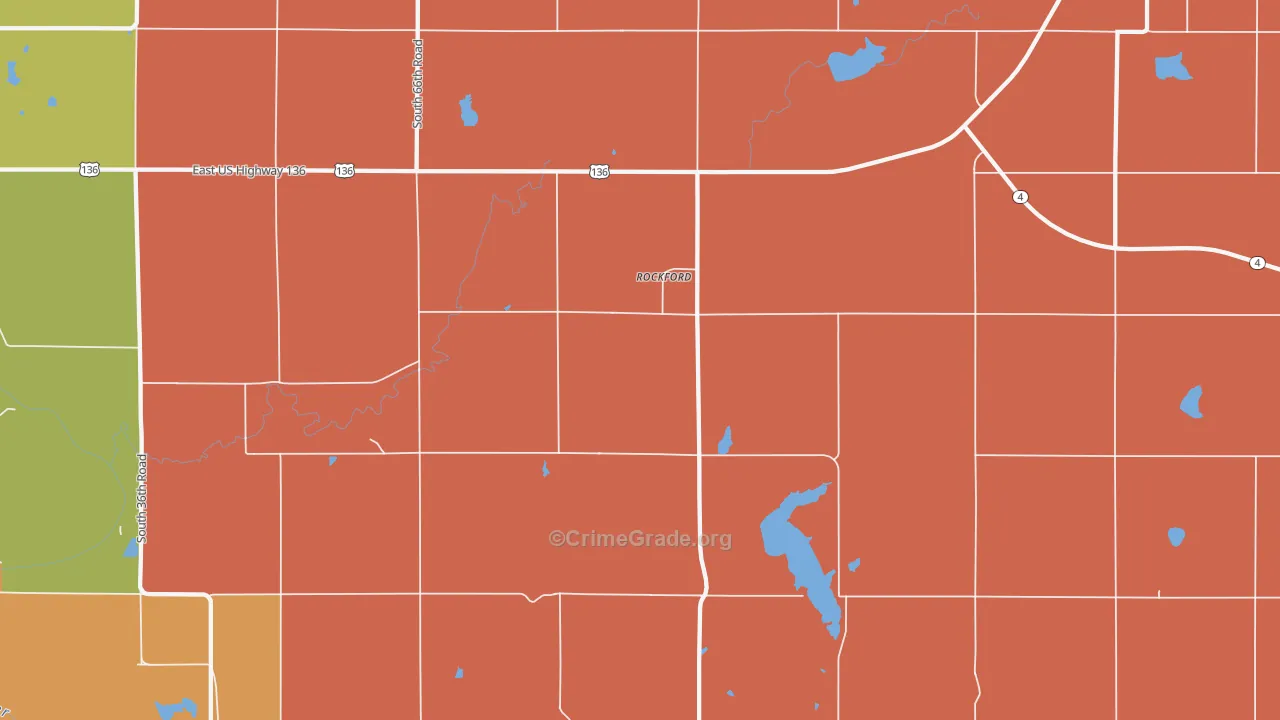 Rockford, NE Map of Murder Rates