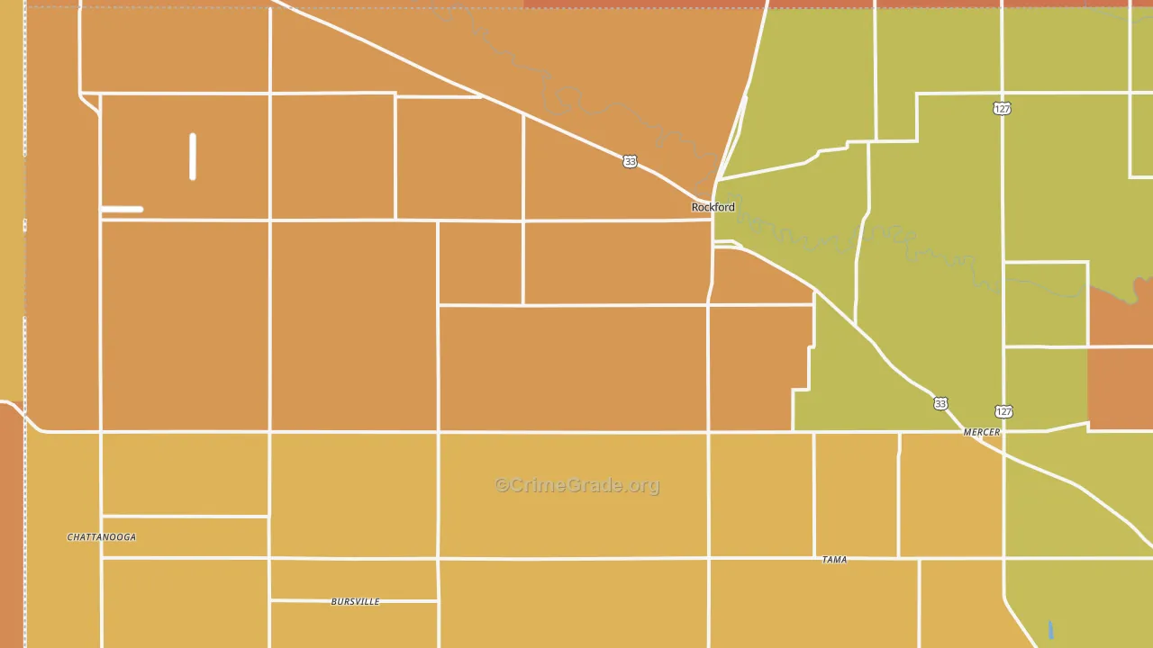 Rockford, OH Map of Murder Rates