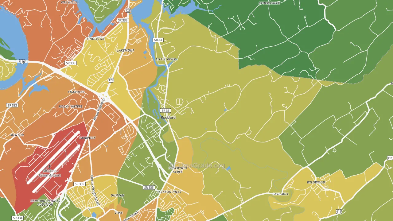 Rockford, TN Map of Murder Rates