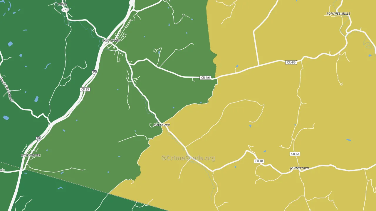 Rockford, WV Map of Murder Rates
