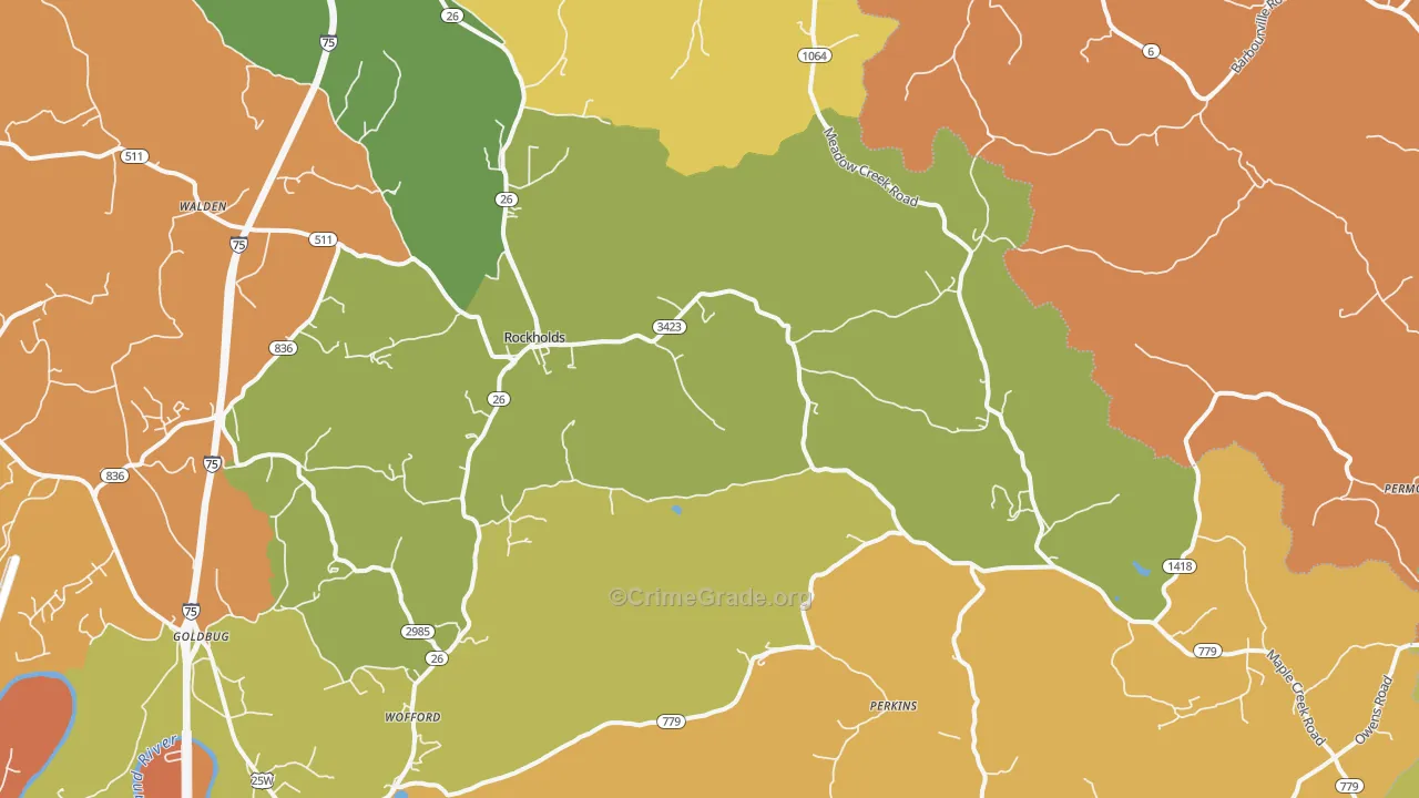 Rockholds, KY Map of Murder Rates