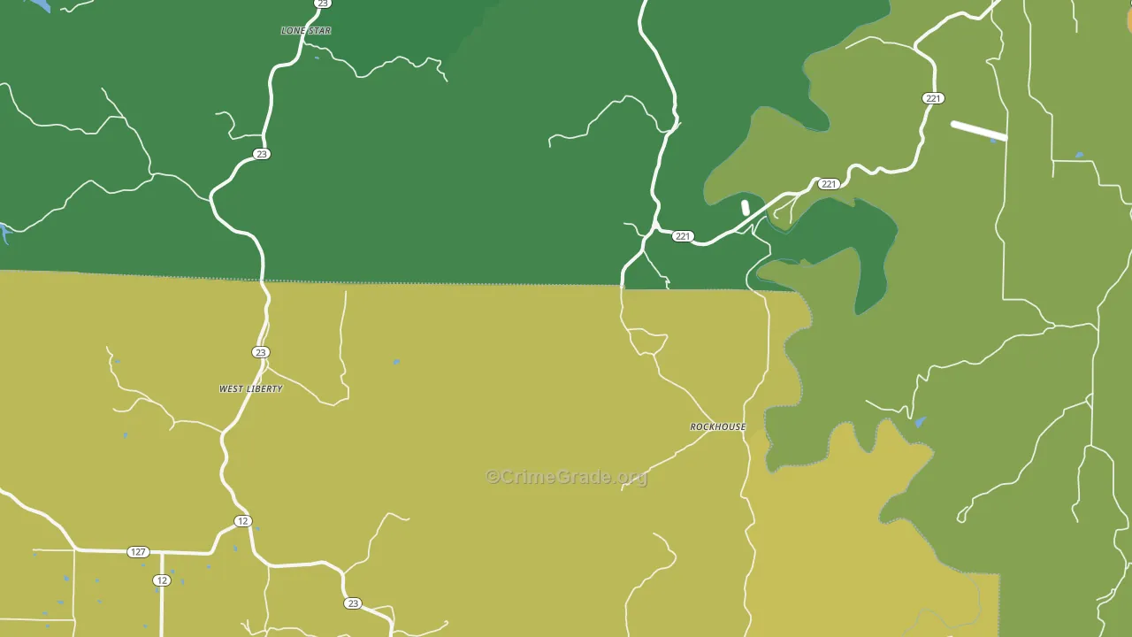 Rockhouse, AR Map of Murder Rates