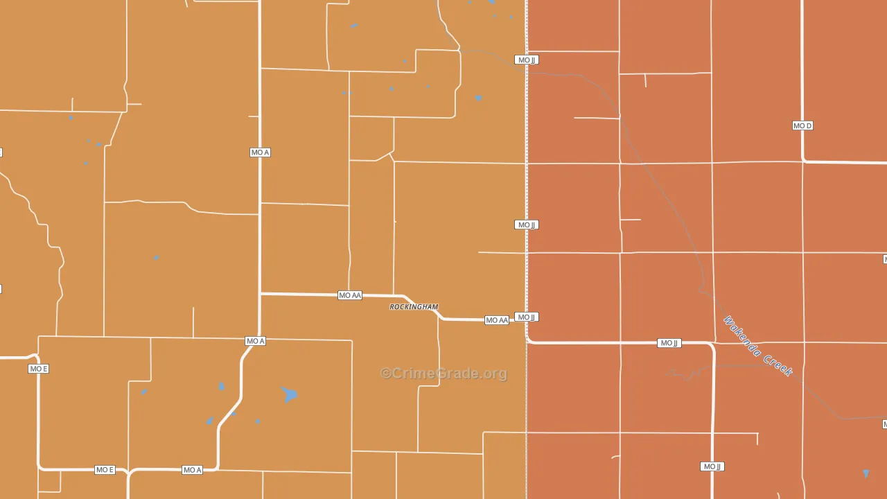 Rockingham, MO Map of Murder Rates
