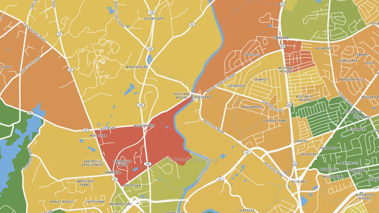 Rockland, DE Map of Murder Rates