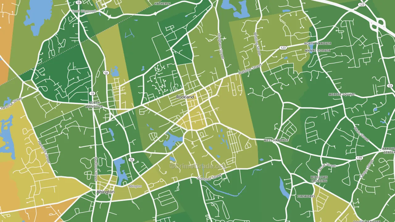 Rockland, MA Map of Murder Rates
