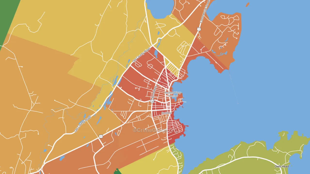 Rockland, ME Map of Murder Rates