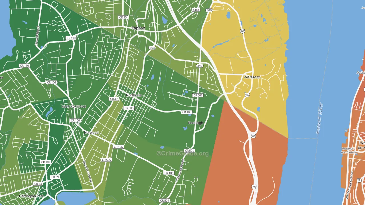 Rockleigh, NJ Map of Murder Rates