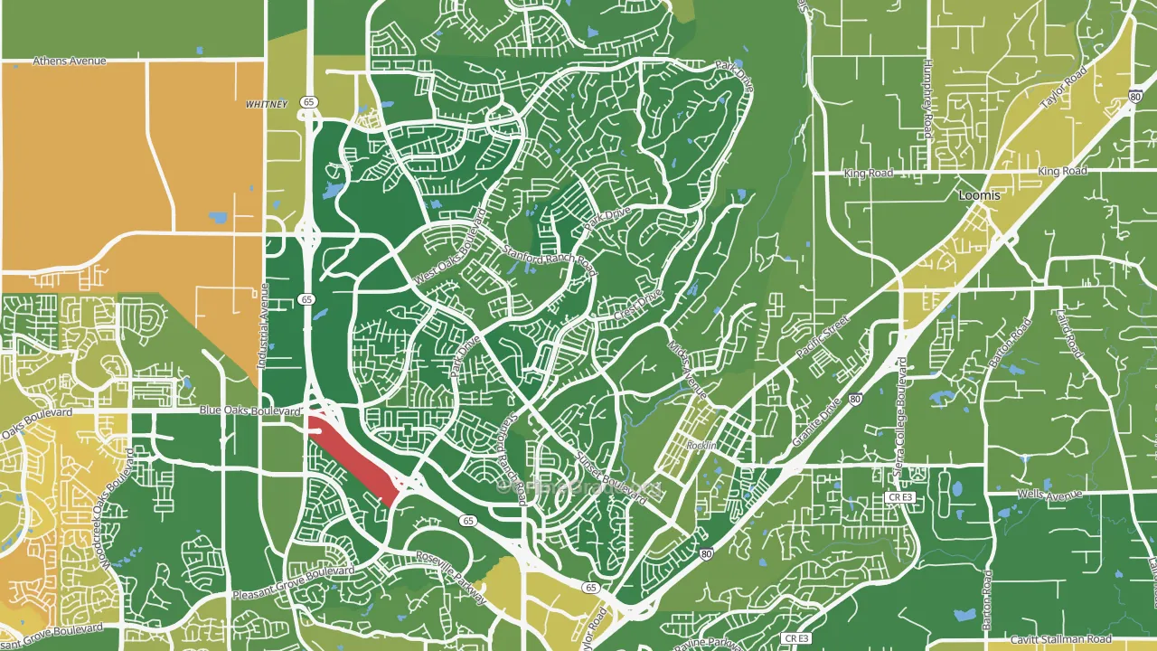 Rocklin, CA Map of Murder Rates
