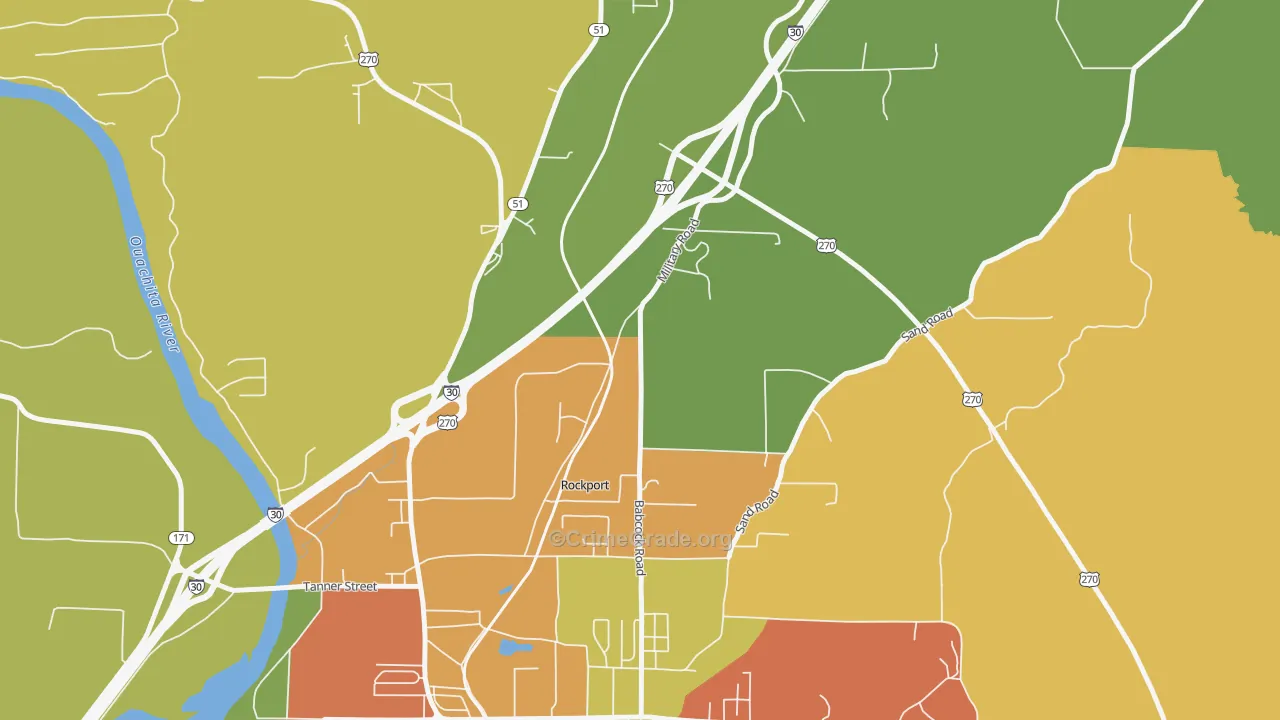 Rockport, AR Map of Murder Rates