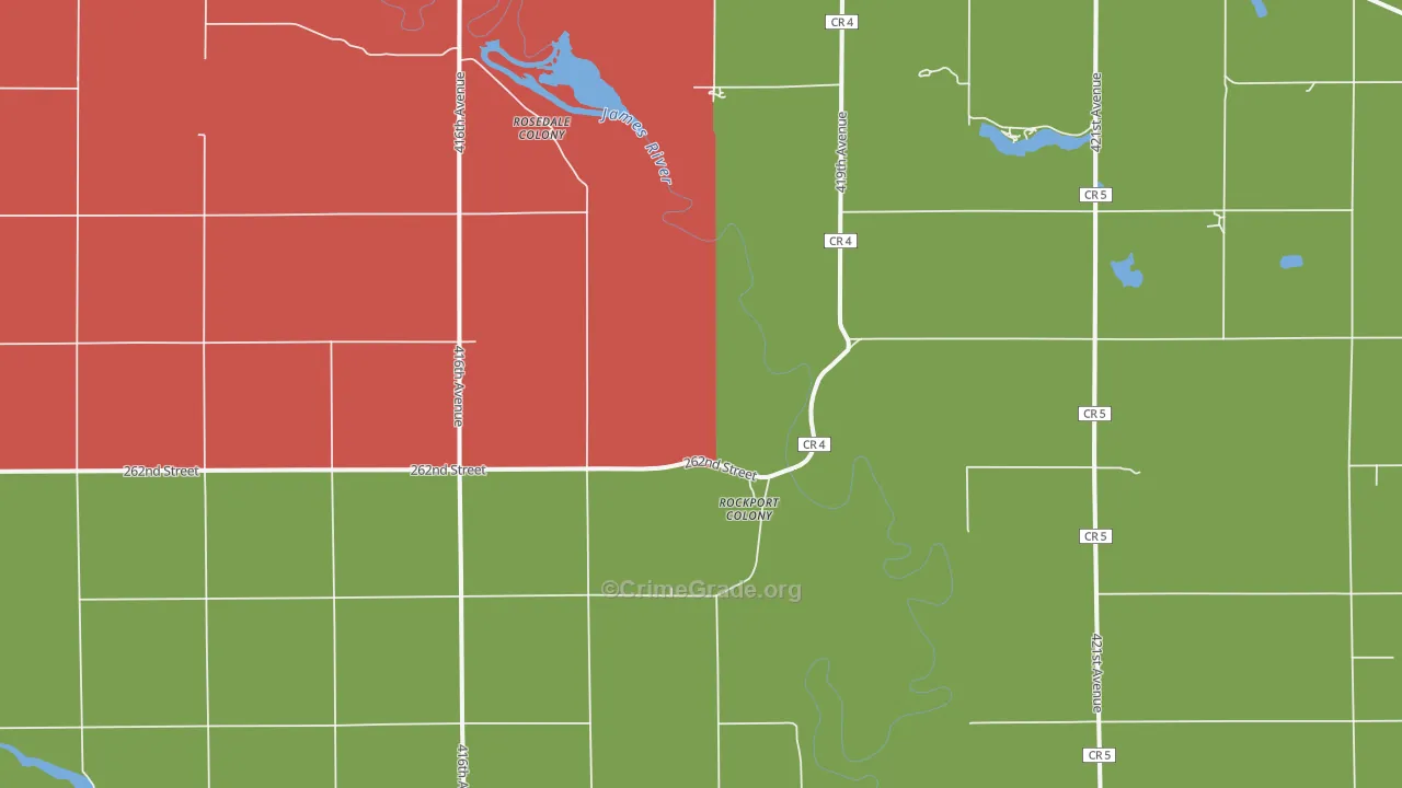 Rockport Colony, SD Map of Murder Rates