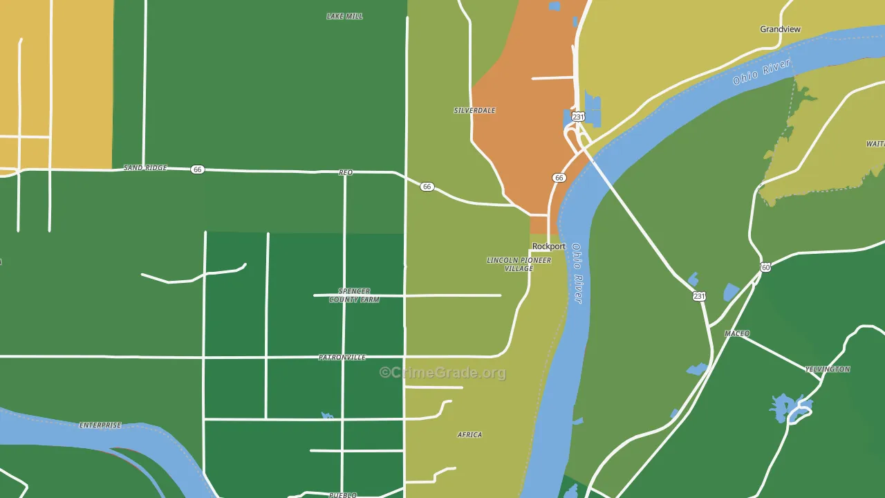 Rockport, IN Map of Murder Rates