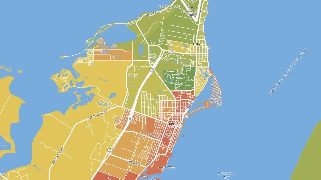 Rockport, TX Map of Murder Rates