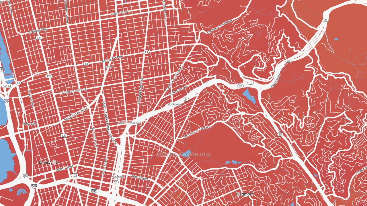 Rockridge, Oakland, CA Map of Murder Rates